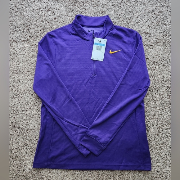Nike Dri-FIT UV Victory 1/2 Zip Pullover Womens Medium LS Top DJ8521 Purple LSU - Picture 1 of 2